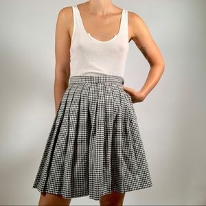 Vintage 90s Houndstooth Pleated Skirt